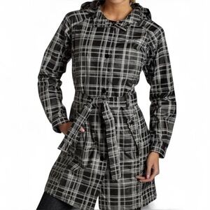 Columbia Black and Gray Trench Coat with Hood